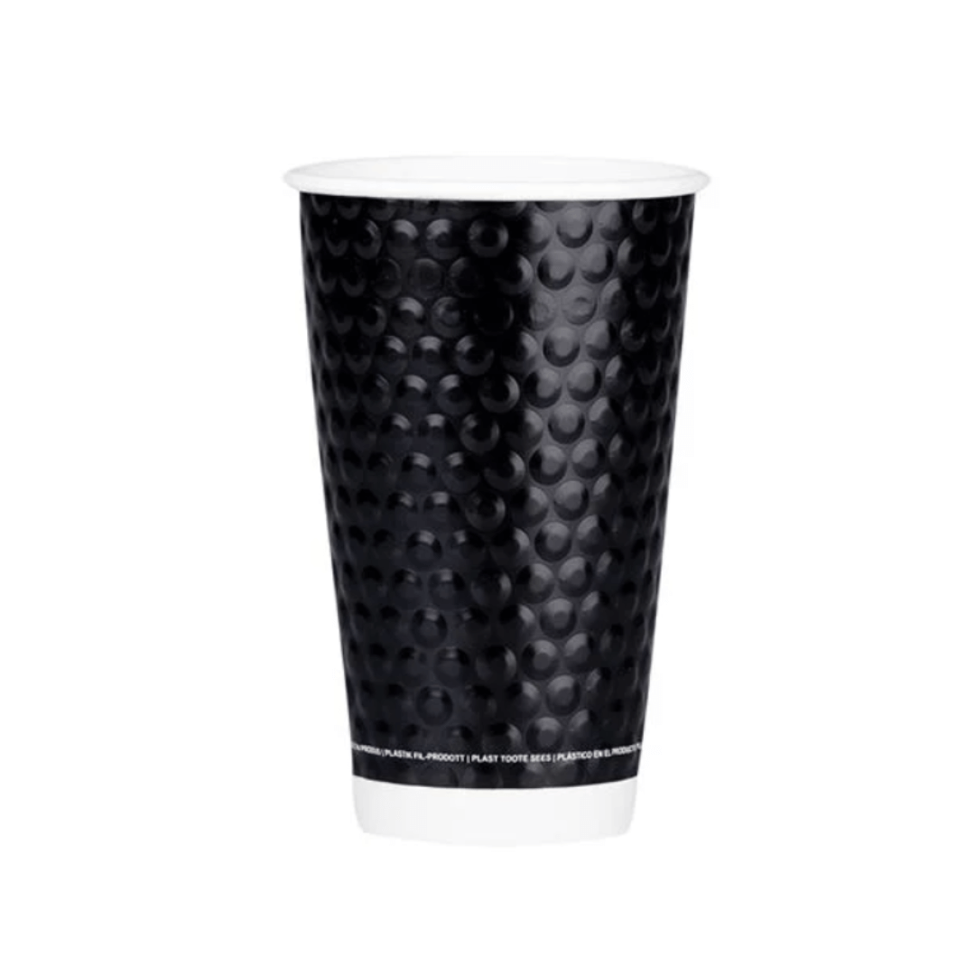Pahare de carton negre cu perete dublu 16 oz